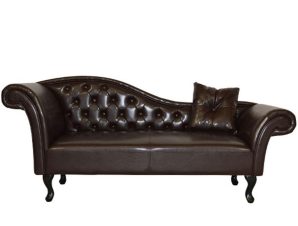 Ανάκλινδρο T.Chesterfield Niovi Hm3007.01 Pu Σκούρο Καφέ Αρ.Μπράτσο 189x61x84 cm.