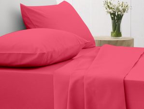 Σεντόνια King Size (Σετ) 260X270 Sunshine Cotton Feelings 112 Fuchsia Χωρίς Λάστιχο (260×270)