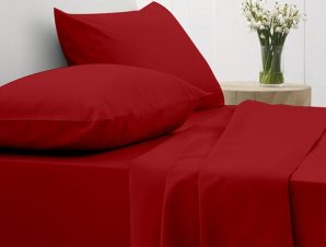 Σεντόνια King Size (Σετ) 260X270 Sunshine Cotton Feelings 113 Red Χωρίς Λάστιχο (260×270)