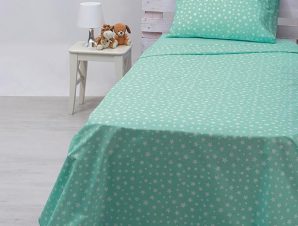 Σεντόνια Μονά (Σετ) 105X205+30 Sunshine Cotton Feelings 22 Aqua Με Λάστιχο (105×205+30)