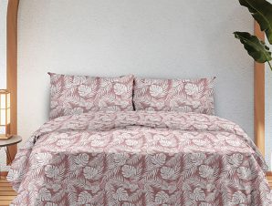 Σεντόνια Φανελένια Μονά (Σετ) 105X205+30 Sunshine Flannel 3038 Pink Με Λάστιχο (105×205+30)