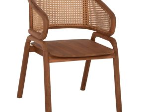 Πολυθρόνα HM9402.01 57x62x83cm Μασίφ Με Rattan Από Ξύλο Natural-Teak