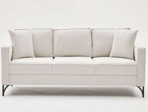 Καναπές Τριθέσιος Berlin 825BLC2798 220x91x83cm Cream-Black