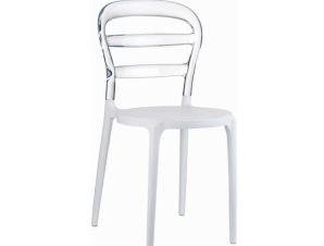 Καρέκλα Bibi White-Clear 32-0051 42X50X85 cm Siesta Σετ 4τμχ