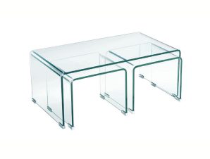 Τραπεζάκια Σετ Glasser Clear ΕΜ733 90X50X38 cm