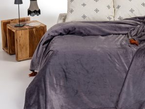 Κουβέρτα Fleece Μονή 160X220 Melinen Berlin Dark Grey (160×220)