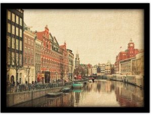 Κανάλι στο Άμστερνταμ, Πόλεις – Ταξίδια, Πίνακες σε καμβά, 20 x 15 εκ.