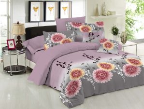 Σετ Κουβερλί Μονό 2 Τεμαχίων Le Blanc Premium Chrysanthemum Lilac 160×240