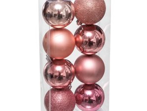 Χριστουγεννιάτικα Στολίδια (Σετ 8τμχ) A-S Xmas Balls Pink 129170SD