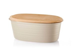 Guzzini Ψωμιέρα Tierra Beige με Bamboo Καπάκι 31,5×16,5×12,9cm